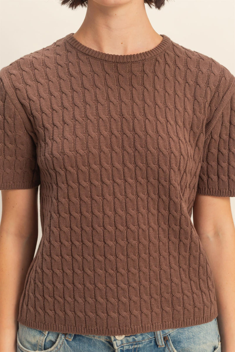 Cable Sweater - Chestnut