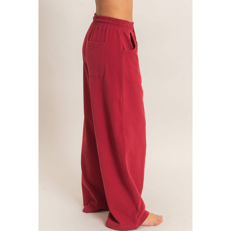 Washed Sweatpants - Dark Red