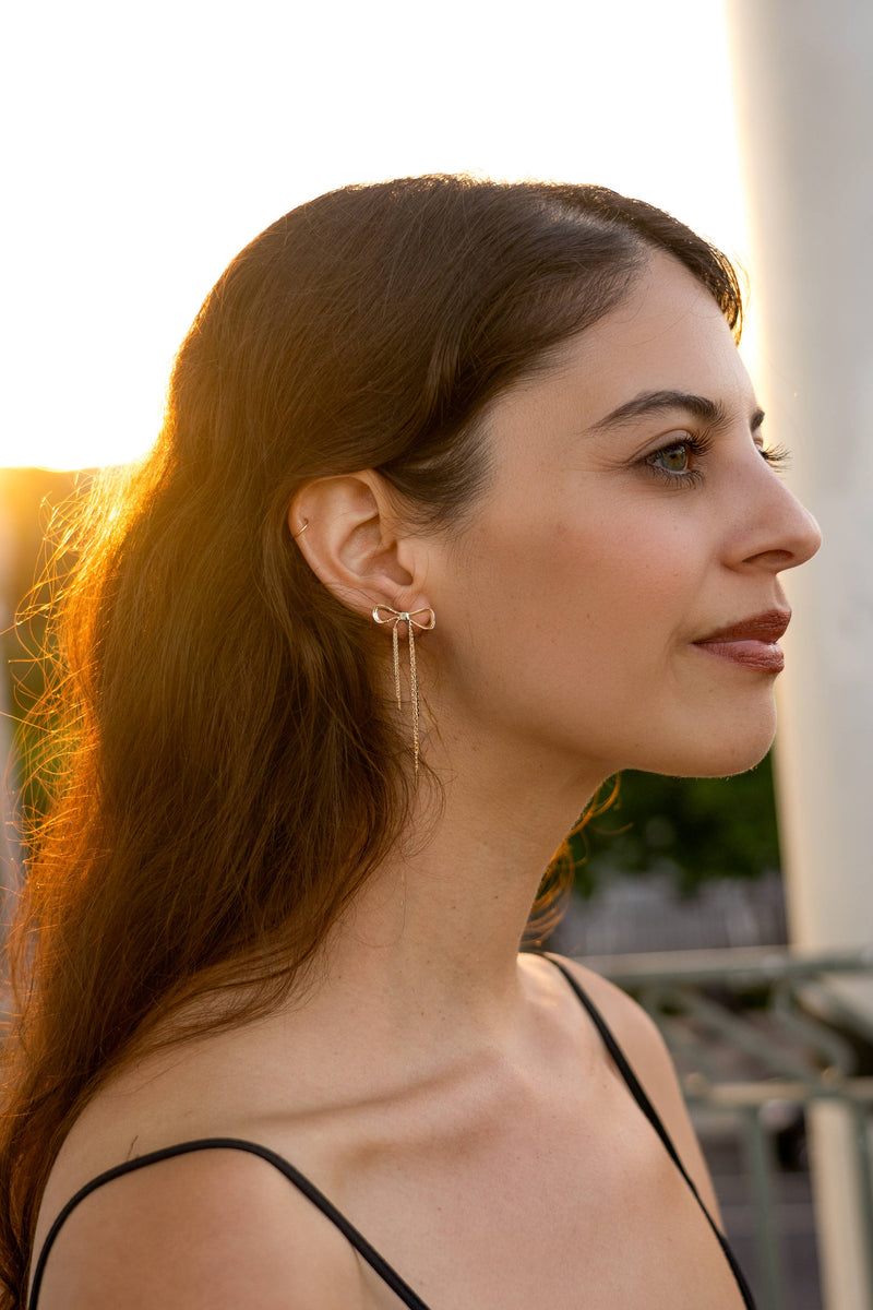 Disco Bow Studs- Gold Plated