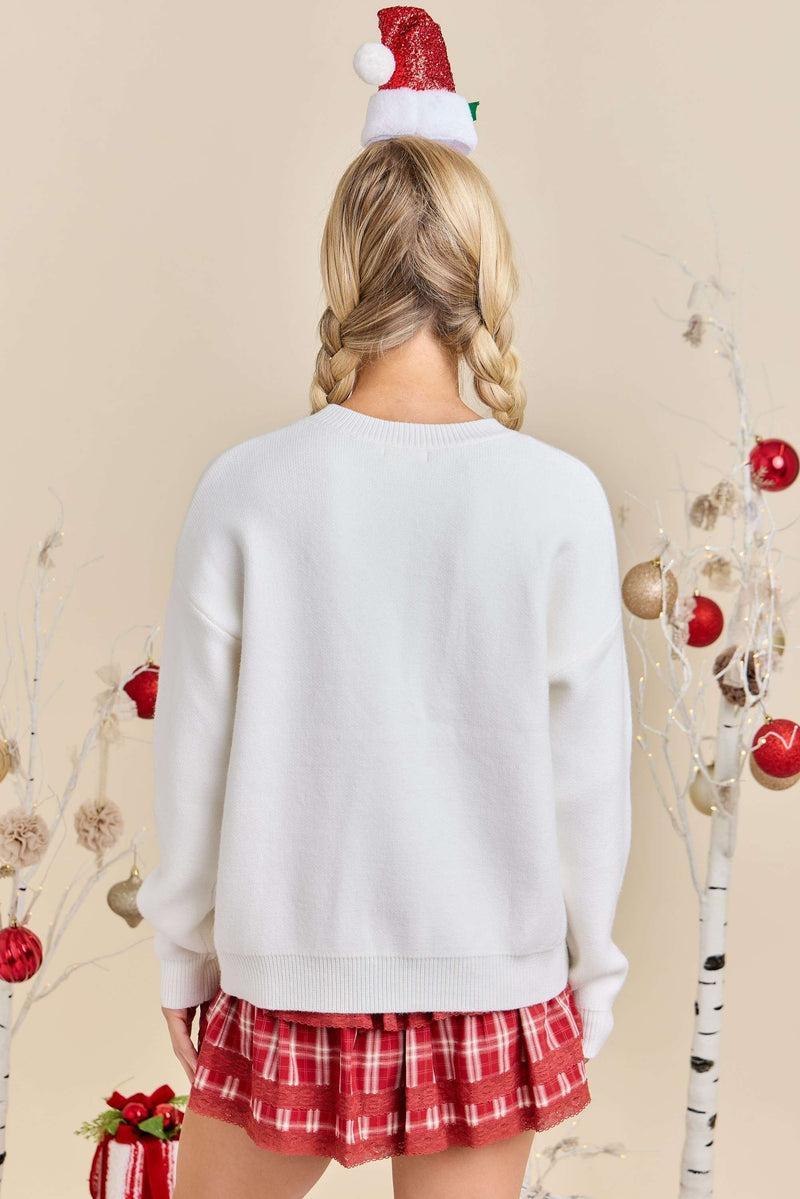 Falalala Sweater - White