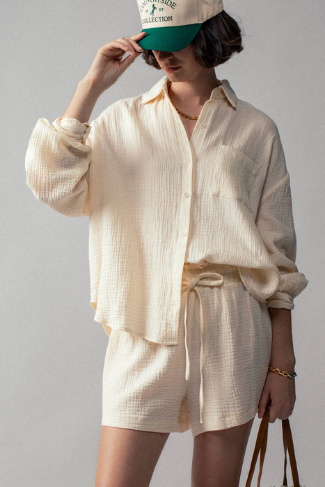 Gauze Button Up - Ivory