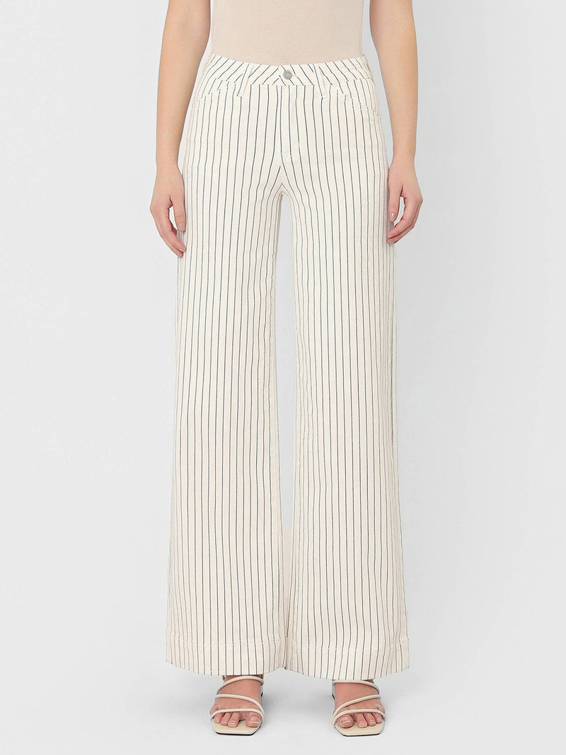 Vervet • High Rise Wide Leg Jeans - Striped