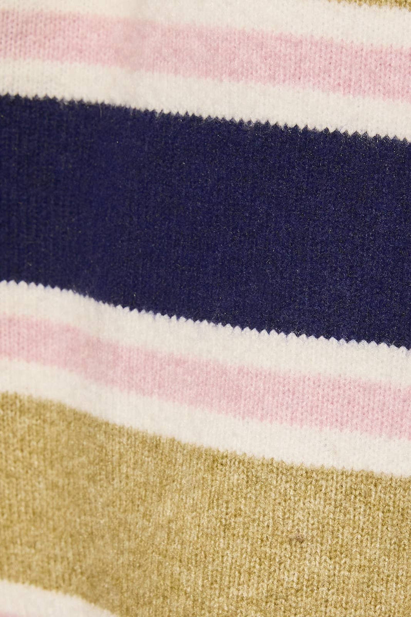 Stripe Sweater Cardigan - Navy Multi
