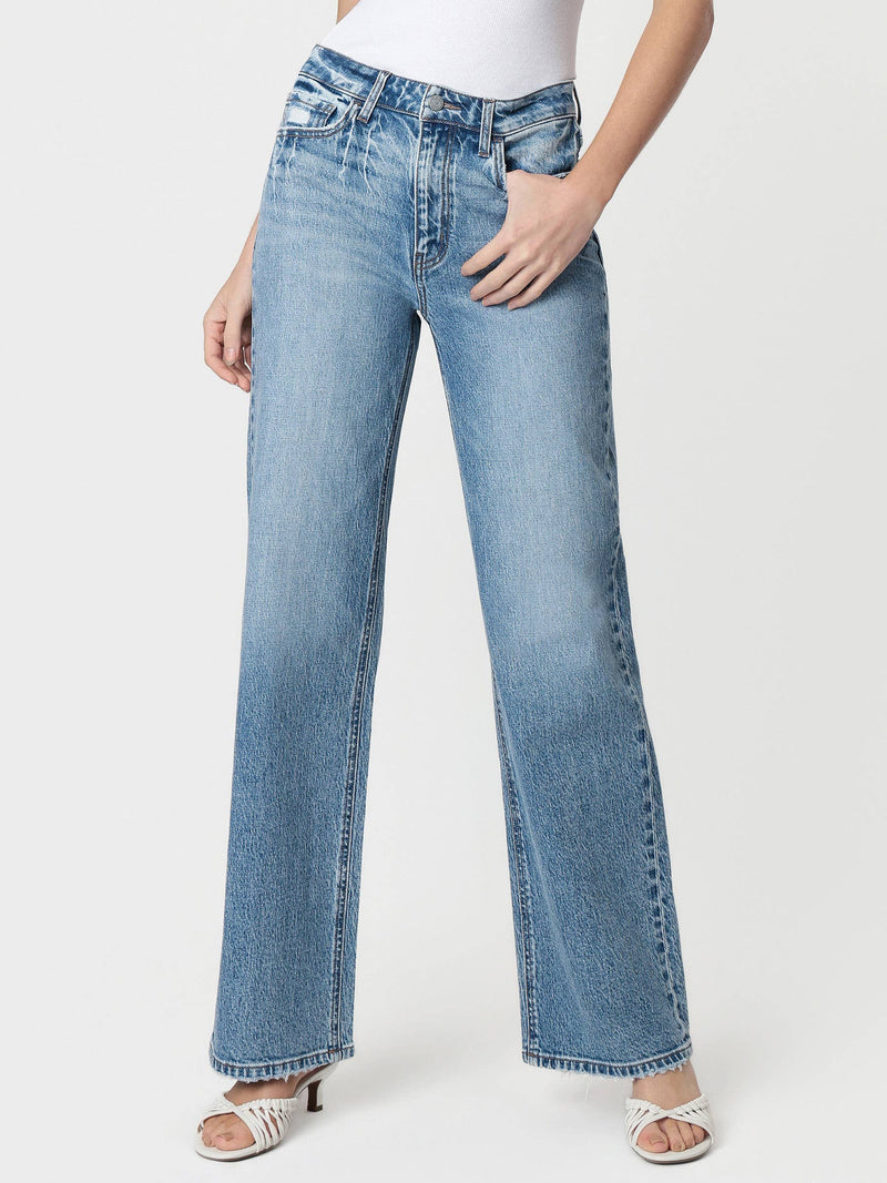 90's High Rise Wide Leg Jeans - Leaping Water