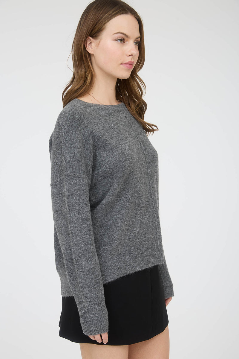 Front Seam Sweater - Dark Grey