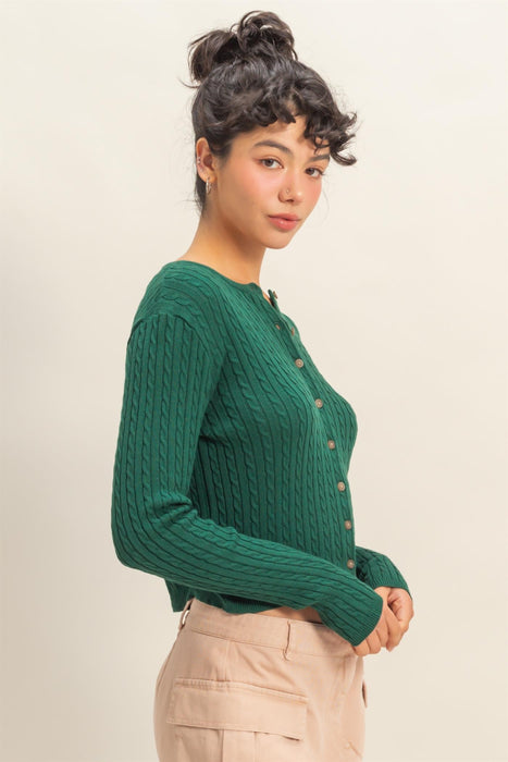 Cardigan Sweater - Dark Green