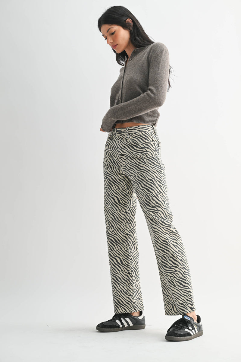 Just Black Denim • High Rise Vintage Straight - Zebra