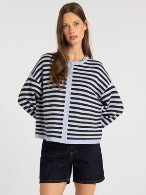 Thread & Supply • Dover Cardigan - Blue & Brown