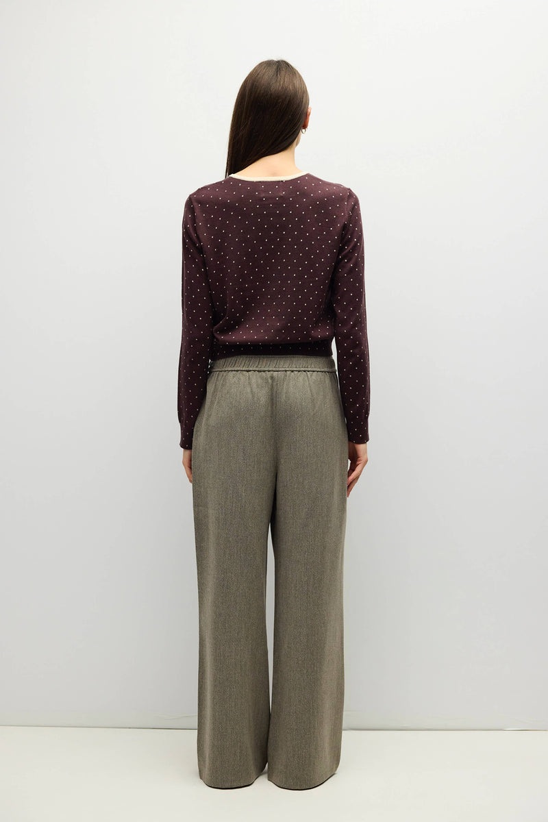 The Caroline Cardigan | Polka Dot Cardigan - Brown