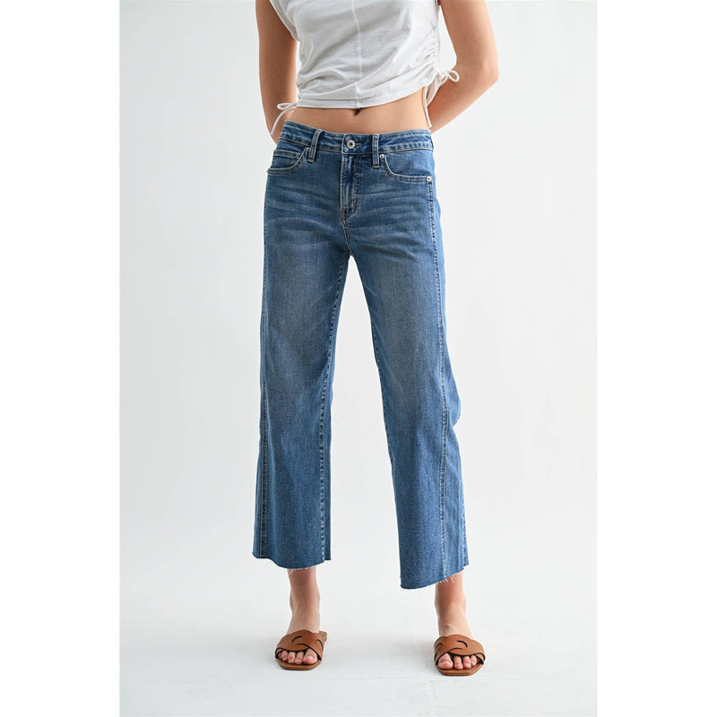 Mica • Mid Rise Crop Straight - Blue Chill