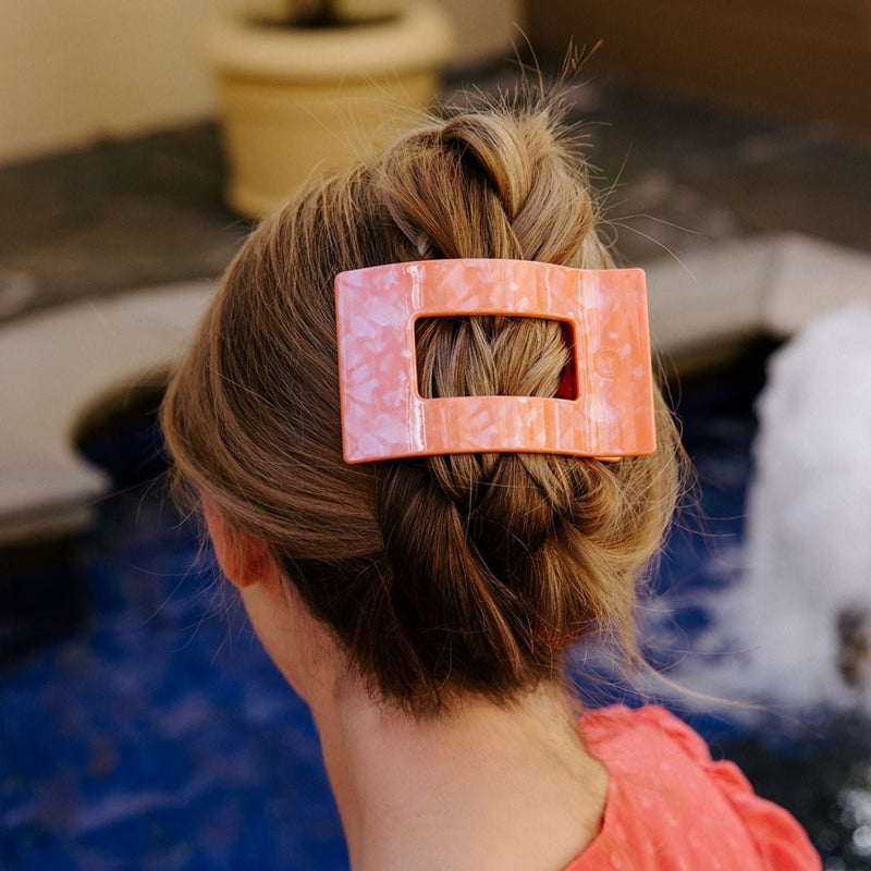 Teleties • Flat Rectangle Hair Clip - Dreamsicle (Large)