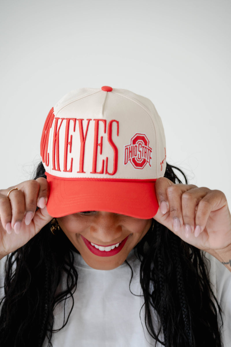 Buckeye Hat - Red & Ivory
