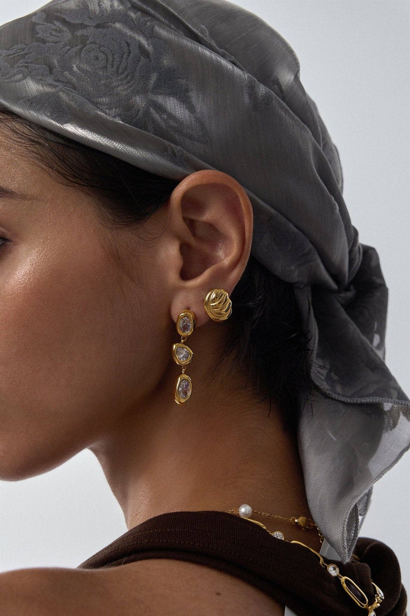 Gold Lauren Multi Gem Drop Earrings