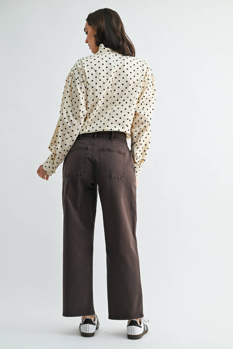 Just Black Denim • Twill Barrel Jean - Umber