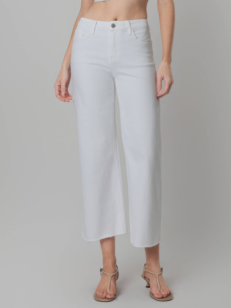 High Rise Wide Leg - Optic White