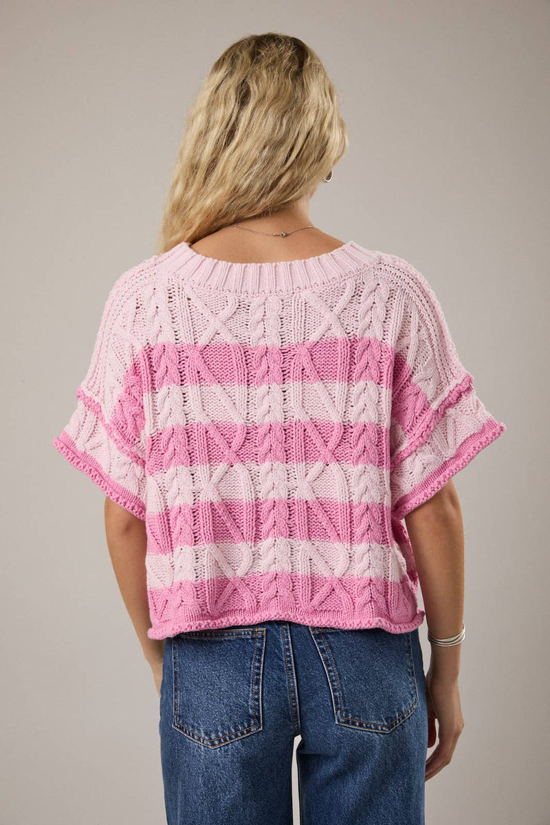 Striped Sweater - Light Pink