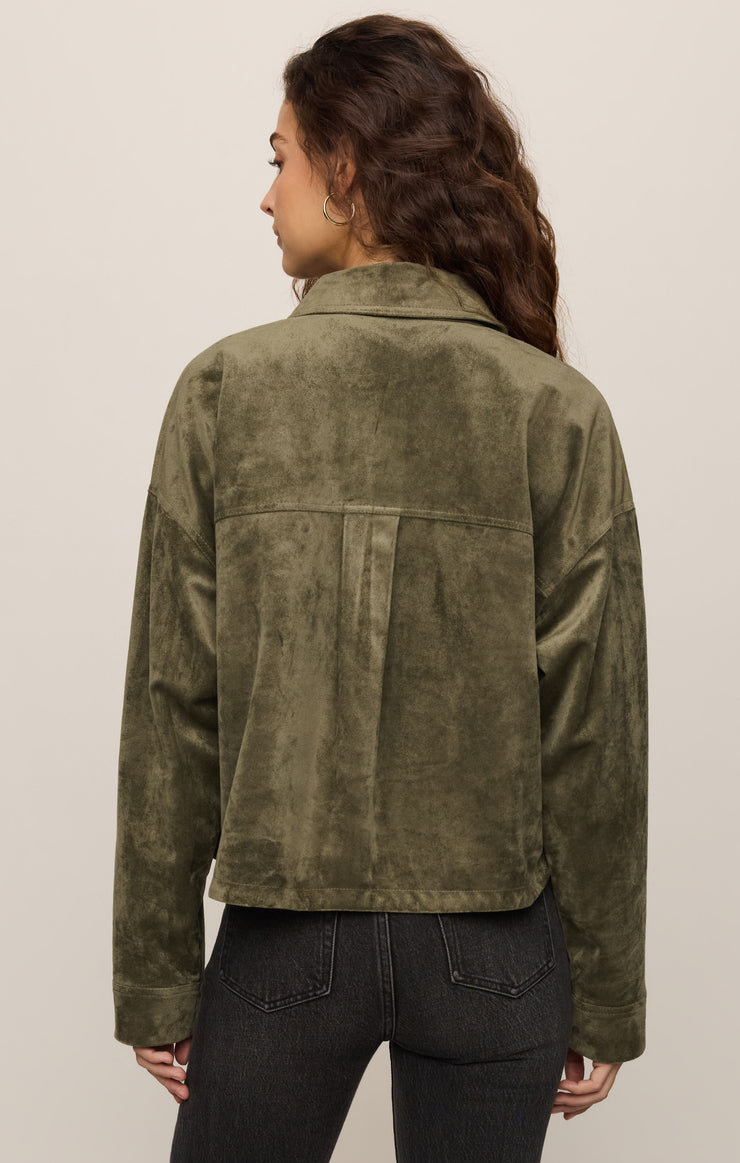 Z Supply • All Day Cropped Suede Jacket - Monstera