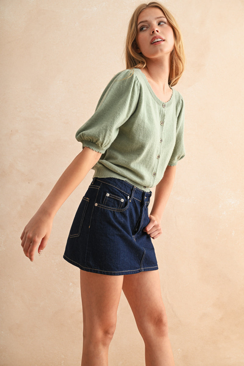 Knit Cardigan - Sage