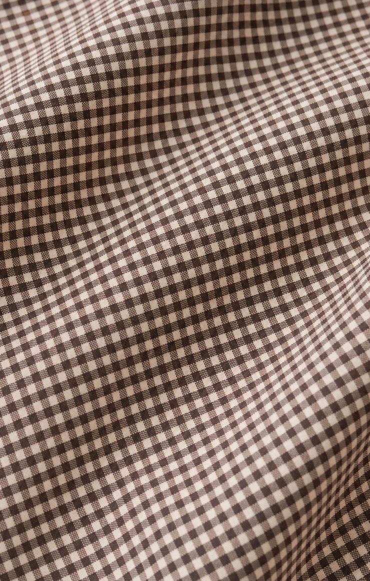 Z Supply • On Duty Gingham Button Up Top - Dark Chocolate