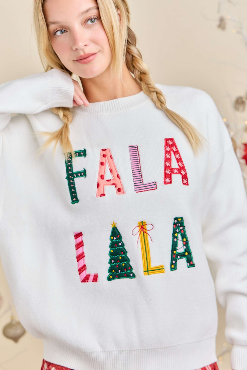 Falalala Sweater - White