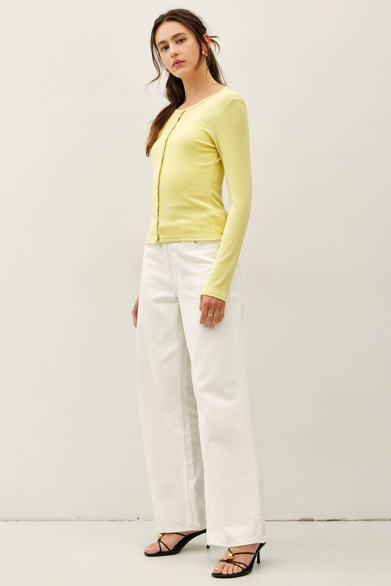 Button Up Long Sleeve Top - Acacia