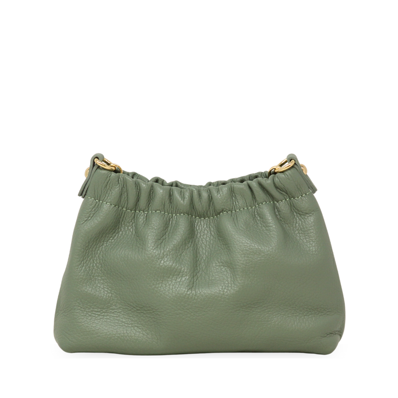 Genuine Italian Leather Clutch And Crossbody Bag - Mint