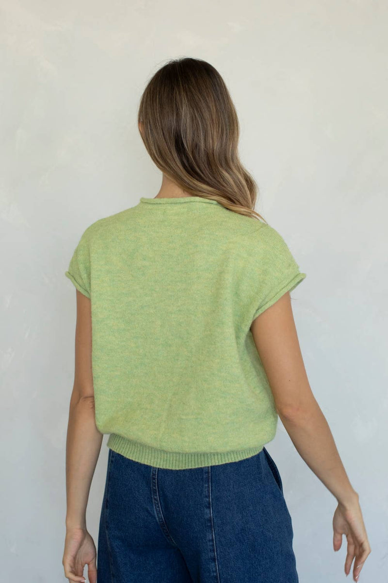 Piper Vest Cardigan - Lemongrass