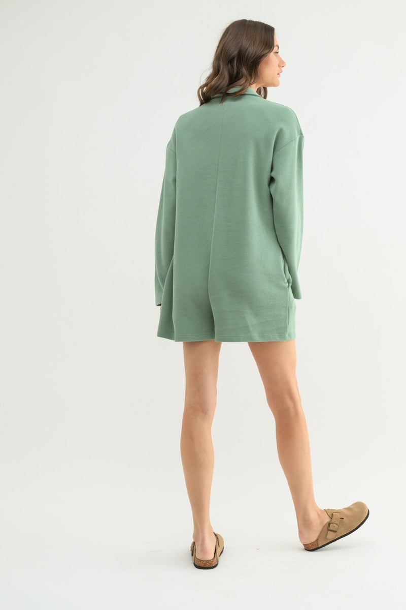 Button Up Romper - Pistachio