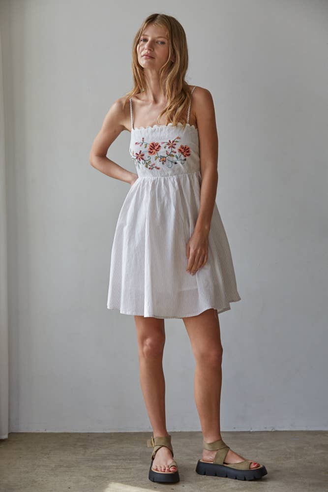 Islay Floral Mini Dress - Taupe