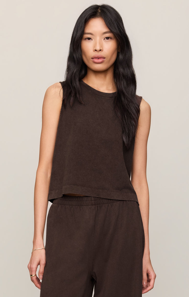 Z Supply • Sloane Cotton Jersey Tank - Dark Chocolate