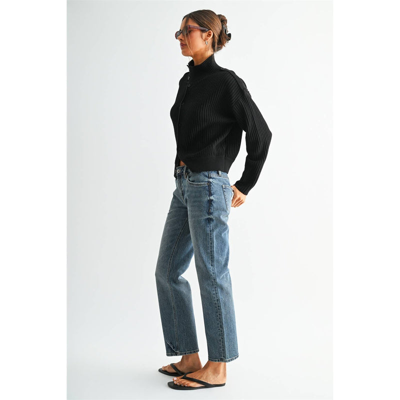 Mica Denim • Mid Rise Straight Ankle Jeans - Chathams Navy