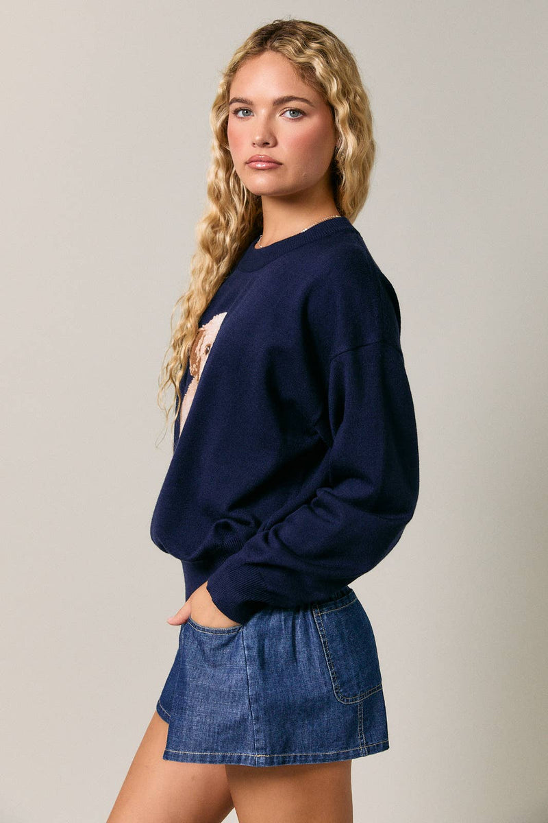Goldendoodle Sweater - Navy