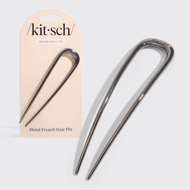 Kitsch • Metal French Hair Pin - Hematite