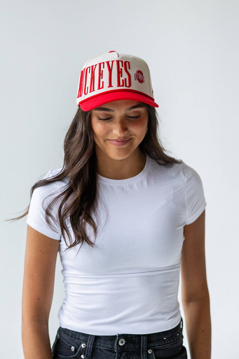 Buckeye Hat - Red & Ivory