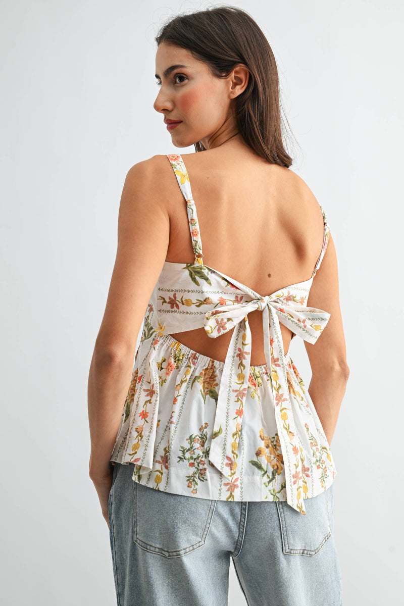 Floral Print Top - Ivory