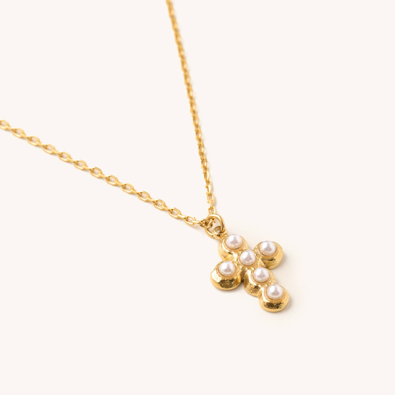 Nikki Smith Designs • Pearl Cross Necklace