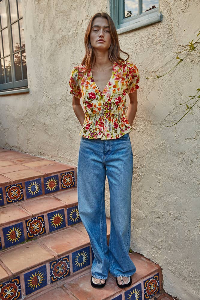 Floral Blouse - Yellow Multi