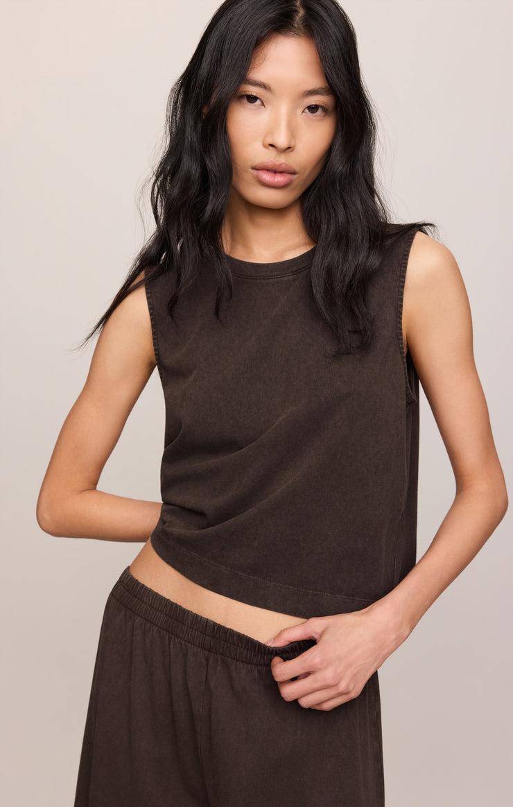 Z Supply • Sloane Cotton Jersey Tank - Dark Chocolate
