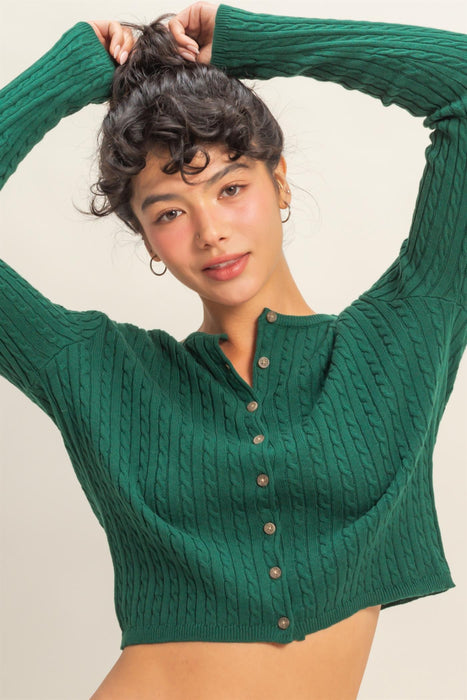 Cardigan Sweater - Dark Green