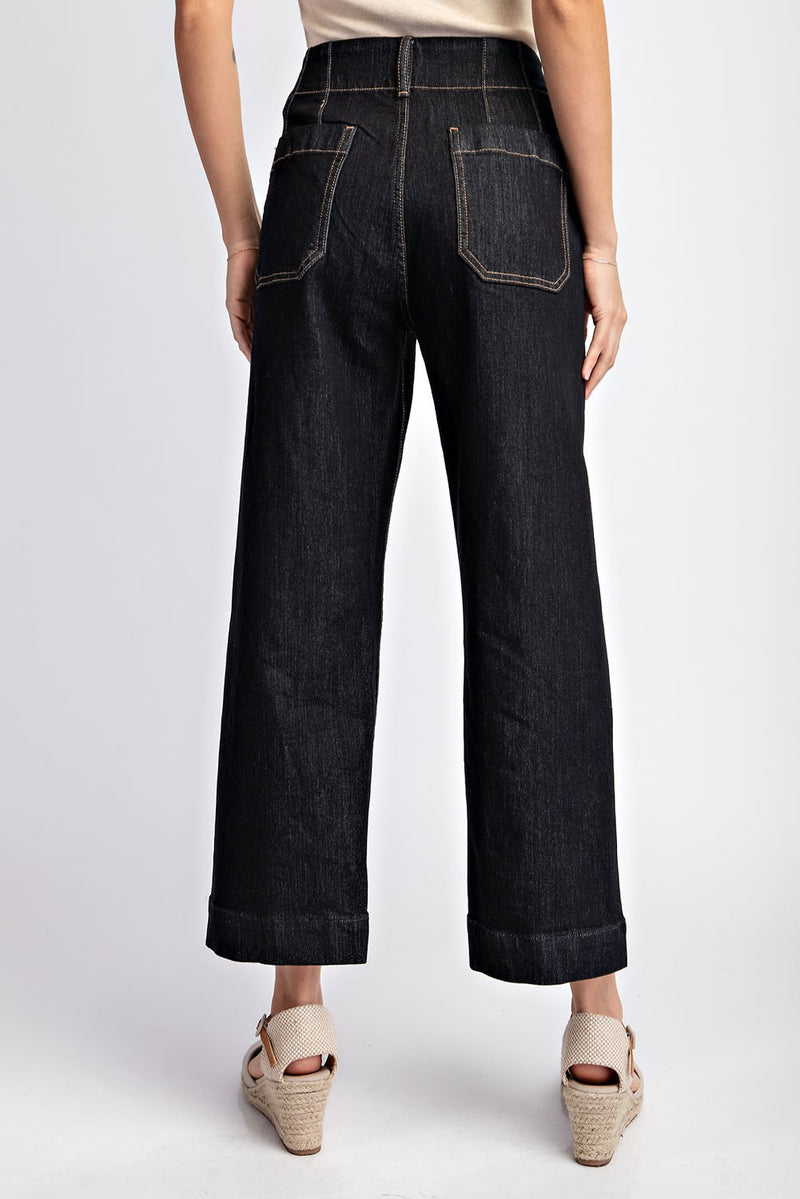 Cropped Straight Leg Black - Denim
