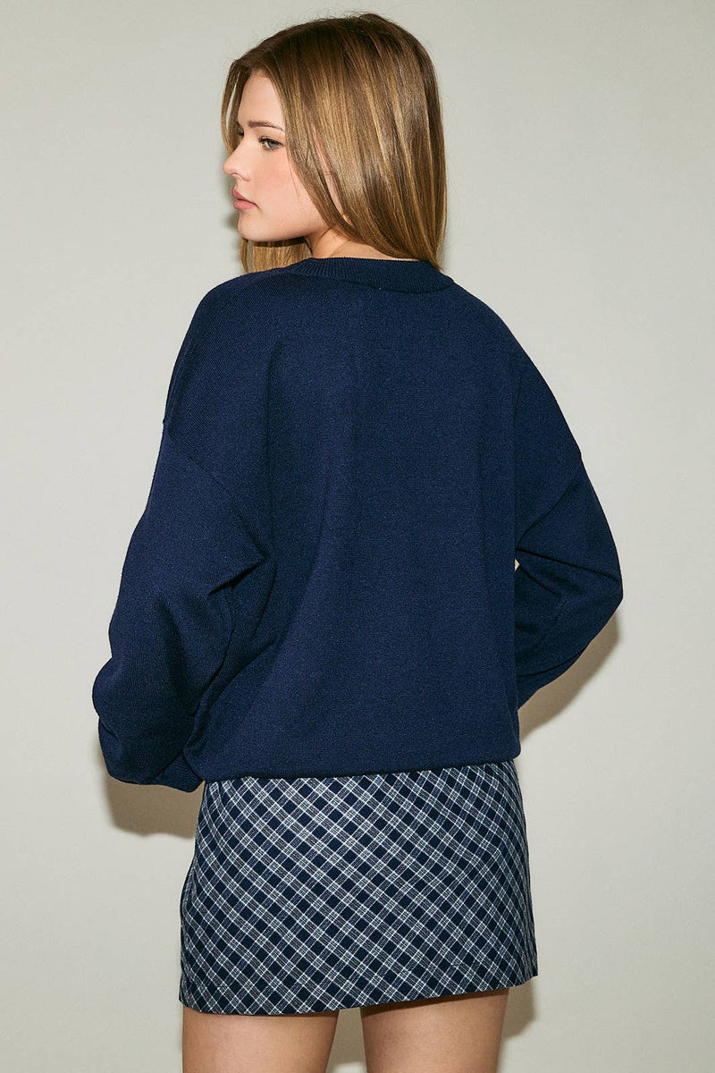 Goldendoodle Sweater - Navy