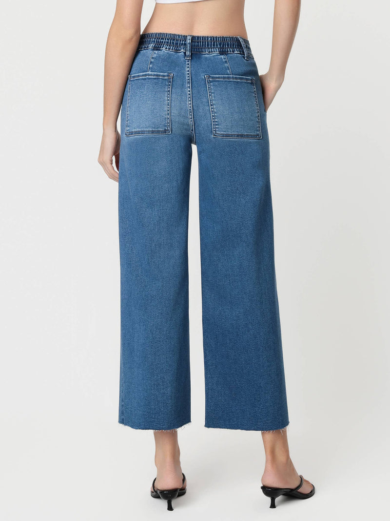 Vervet • High-Rise Drawstring Baggy Wide Jeans - Enviably