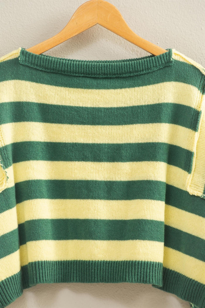 Striped Sweater - Green & Yellow