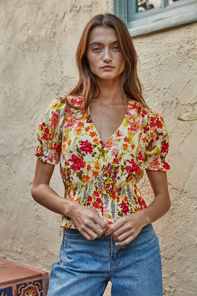 Floral Blouse - Yellow Multi