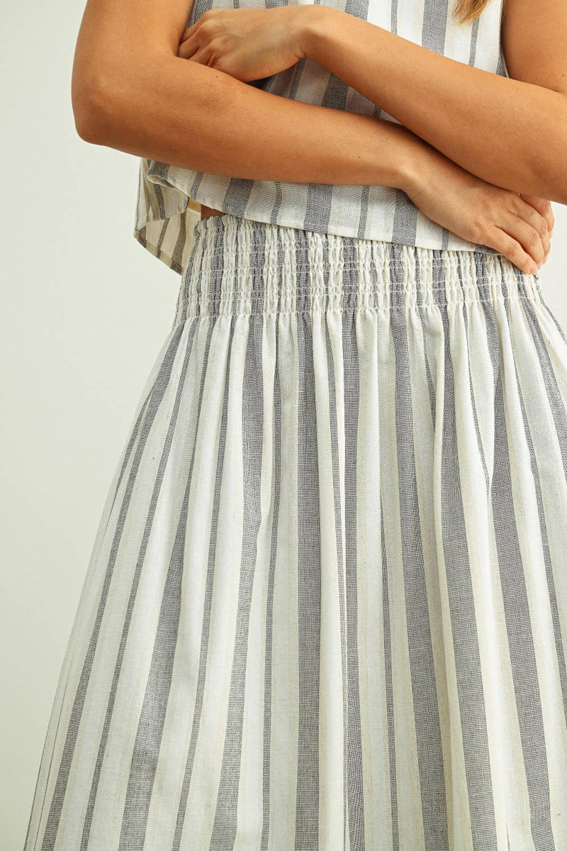 Stripe Skirt - Black & Oatmeal