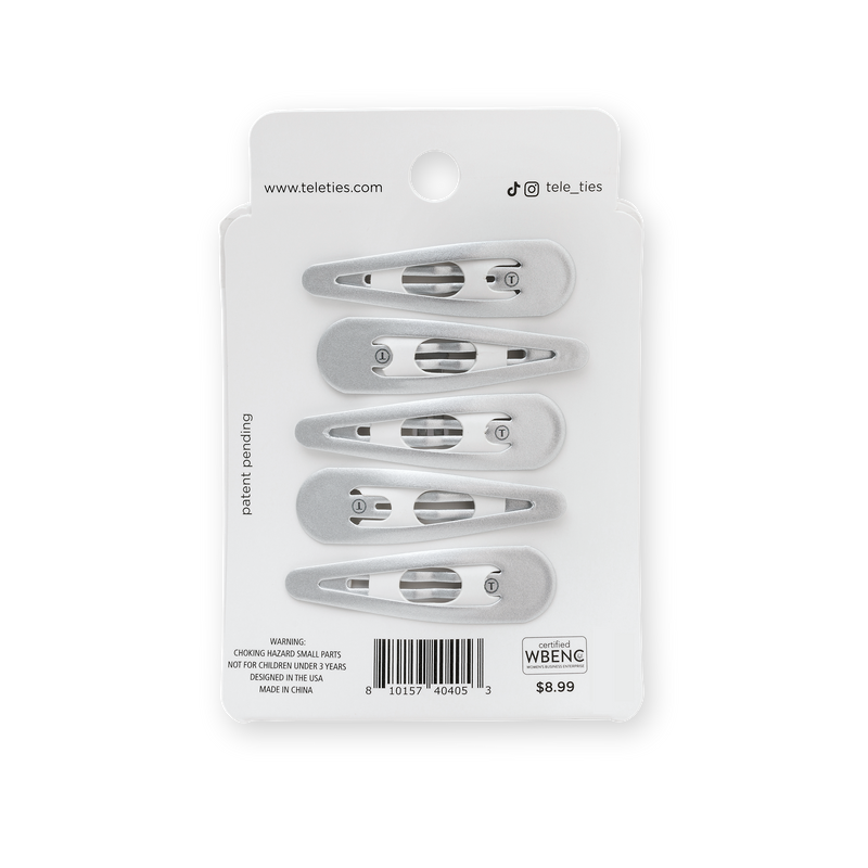 Teleties • 6 Snap Clips - Silver