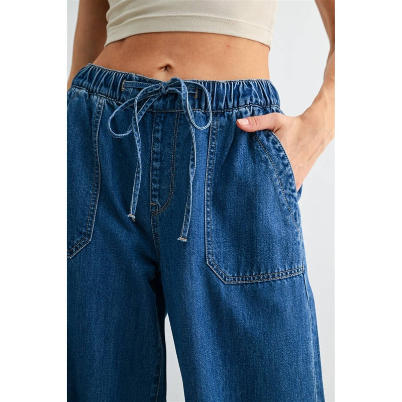 Mica Denim • High-Rise Wide Leg Joggers - Matisse Indigo