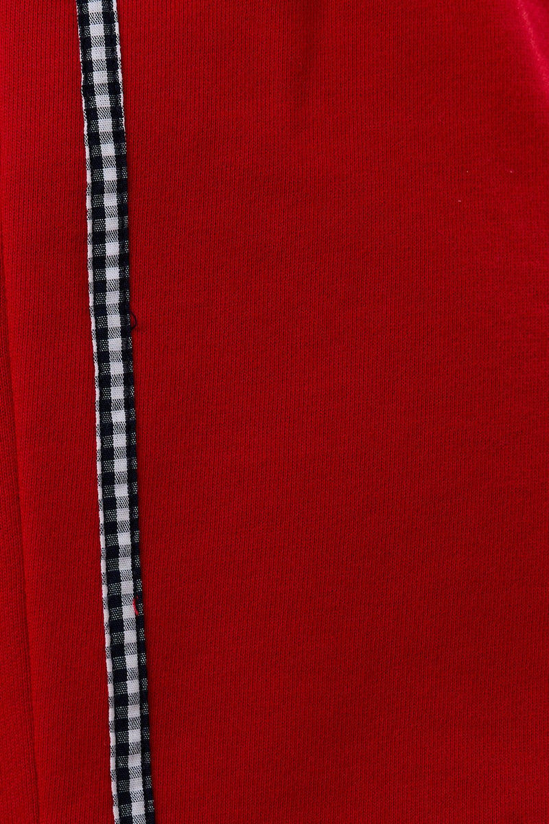 High Waist Gingham Contrast Sweatshorts - Red