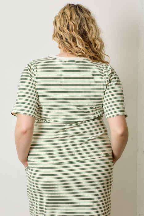 Striped Tee - Cream & Green