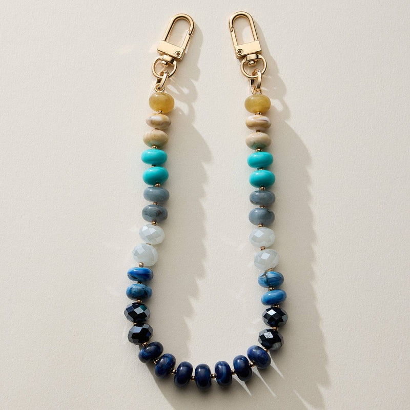 Mixed Bead Bag Keychain W/ Gold Clasps